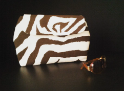 Brown and White Zebra Haberry Oversized Clutch