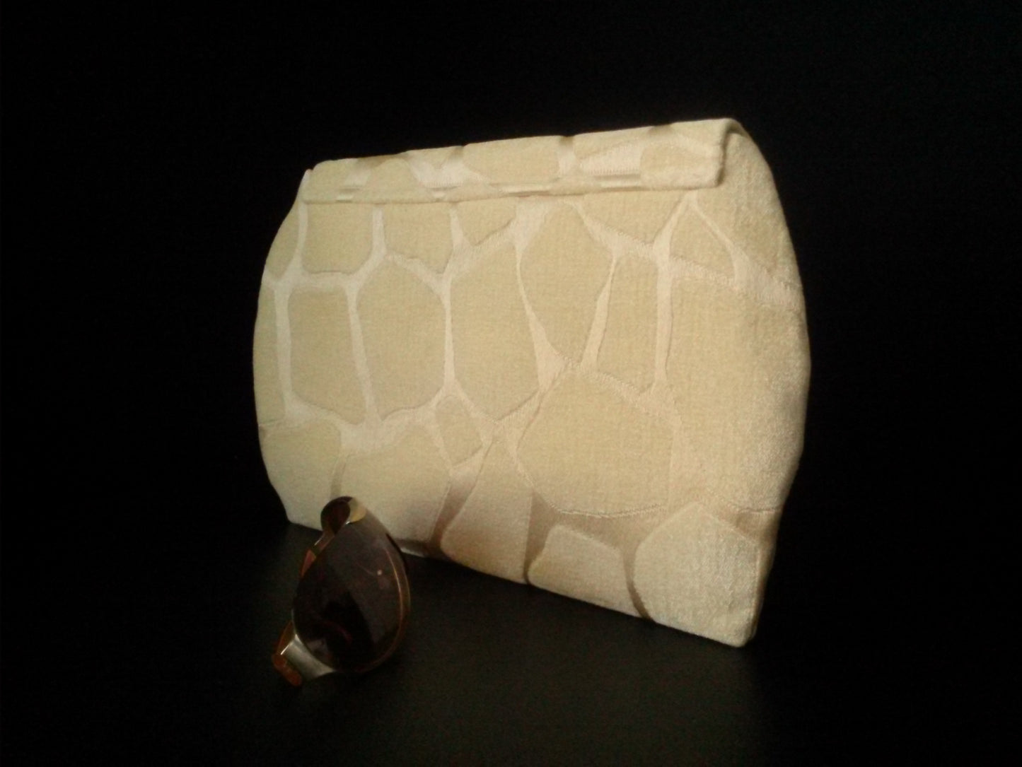 Cream Giraffe Haberry Oversized Clutch