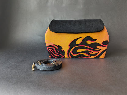 Velvet Flame Flocked Dileyas Waist Bag in Black, Yellow, Orange, Pink